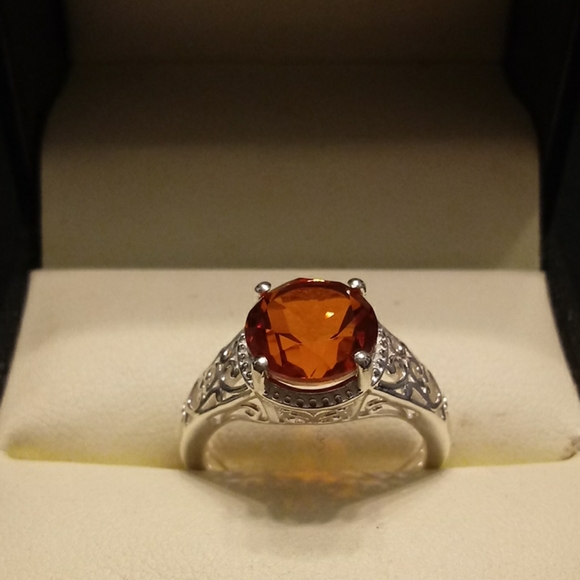 1.75ctw Genuine Fire Quartz 925 Sterling Silver - Picture 2 of 7